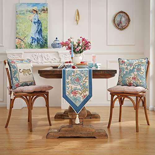 Patdrea Designer Vintage French Linen Table Runner,12"X87"-from - Image 5