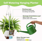 2 Pack Self Watering Hanging Planters with Grow Light for Indoor Plants - Image 6