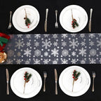 Snowkingdom 2PCS Silver Christmas Snowflake Glitter Table Runner 108 Inch - Image 3