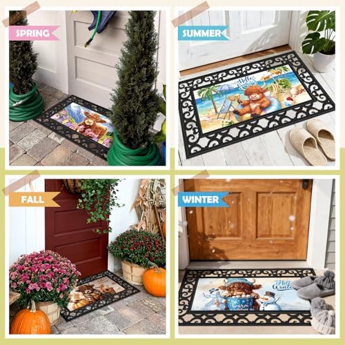 Nuanchu 12 Pack Seasonal Doormat Inserts, 10x22 in, Interchangeable, Cow - Image 6