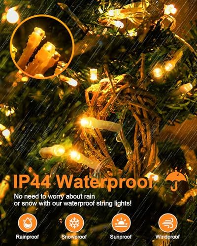 Warm White Christmas Lights Outdoor Total 250FT 760 LED, 2 Packs 380 LED String Lights Waterproof, Timer & Memory, 8 Modes Dimmable Plug in Fairy Lights for Tree Outside Xmas Holiday Decorations - Image 6