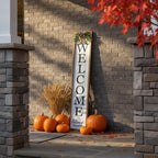 Welcome Sign for Front Porch, 45"×9" Welcome to Our Home Sign Strength Durability, Outdoor Welcome Sign Wooden Frame Weight Light for Farmhouse Wall Hanging Decoration (Wood) by Unknown