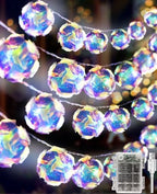 AceList 50 LED Holographic Iridescent String Lights, 16.4Ft Enchanting Disco Ball String Lights– USB&Battery Powered Fairy Lights Iridescent Party Decorations for Home, Classroom, Birthday, Christmas by AceList