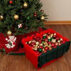 Akro-Mils KeepBox 12 Gal Storage Box, Lid Attached, Stackable, Red/Green - Image 2