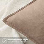 MIULEE Decorative Linen Pillow Covers 18x18 Inch Camel - Image 2