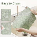 Homaxy Wedge Faux Leather Placemats for Round Table, Set of 4, Grass Green - Image 4