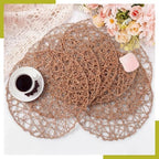 Threehoney Paper Braided Round Placemats, Set of 100, Brown, 13 in - Image 6