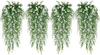 WEISPARK Artificial Hanging Flowers, 12pcs Fake Eucalyptus Vine Faux Flower Greenery Garland Plastic Plants for Indoor Outdoor Wall Garden Wedding Home Party Decor (12pcs White) by WEISPARK