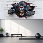 16x7ft Breaking Wall Gorilla Garage Door Banner- Smashing Brick Wall Backdrop, Large Hanging 2 cars Garage Decorations - for Halloween & Birthday Party Funny Novelty Background Sign, Man Cave Decor - Image 5