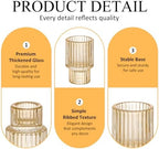 12 Pack Ribbed Amber Glass Candle Holders for Table Centerpieces - Image 5
