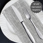 Cotton Clinic 12 Pack Farmhouse Style Slub Textured 18x18 Cloth Dinner Napkins, 100% Cotton for Everyday Use and Events - Soft and Durable Cocktail Napkins, Wedding Dinner Napkins, Grey - Image 4