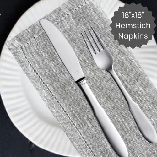 Cotton Clinic 12 Pack Farmhouse Style Slub Textured 18x18 Cloth Dinner Napkins, 100% Cotton for Everyday Use and Events - Soft and Durable Cocktail Napkins, Wedding Dinner Napkins, Grey - Image 4