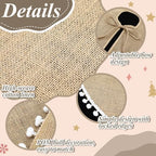 Syhood 60 Inch Christmas Tree Skirt Fall Linen Burlap Tree Skirt, Khaki - Image 3