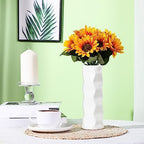 Didaey 10 Pack Composite Plastic Flower Vases Bulk White Small Boho Floral Vases for Dried Flower Bouquet Pampas Grass Centerpieces Fall Wedding Party Living Room Decor(Stylish) - Image 5