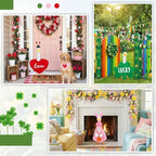 Abbylike 3 Sets St. Patrick's Day Porch Goose Outfits Lucky Shamrock Clover Yard Goose Clothes Easter Spring Lawn Costume for 23 Inch Cement Patio Garden Outdoor Statue Art Decorations - Image 5