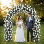 Suncalla 8 Pack 6.56ft Artificial Rose Flower Garland Silk Flocked White Rose Garland Faux Eucalyptus Peony Flower Vine for Wedding Party Table Centerpiece Arch Background Decoration(Eucalyptus) - Image 4