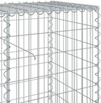 vidaXL Gabion Basket-Cage 393.7"x19.7"x39.4" Rectangular Silver Galvanized Iron Wire-Outdoor Decorative Retaining Wall - Image 4