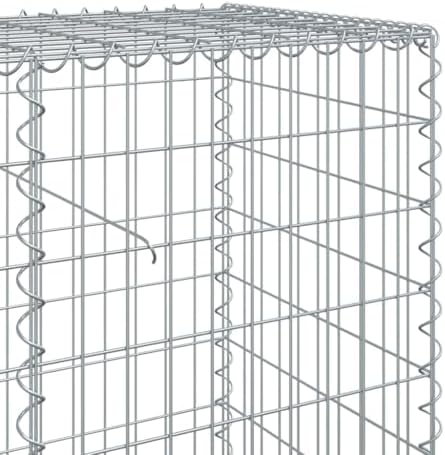 vidaXL Gabion Basket-Cage 393.7"x19.7"x39.4" Rectangular Silver Galvanized Iron Wire-Outdoor Decorative Retaining Wall - Image 4