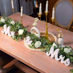 Canlierr 2 Pcs Large Mr & Mrs Sign with Artificial Flower Garland, White by Canlierr
