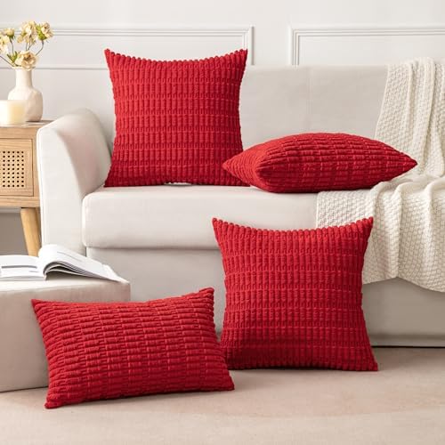 MIULEE Christmas Euro Sham Decorative Throw Pillow Covers 26x26 Red Pack of 2 - Image 4