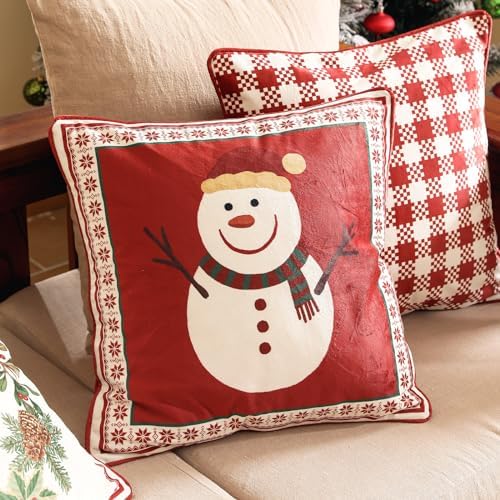 ISAENNE French Chrismas Velvet Throw Pillow Cover,Set of 2,18"x18"-Carol D - Image 2