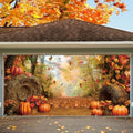 16X7ft Fall Garage Door Cover Decorations Autumn Pumpkin Rustic Harvest Family Holiday Decor Maple Leaves Harvest Party Party Outdoor Indoor Cover by ChloropLastidFamilyProducts