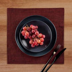 Solino Home 100% Linen Placemats Red Garnet, Athena 14 x 14 in, Set of 4 - Image 2