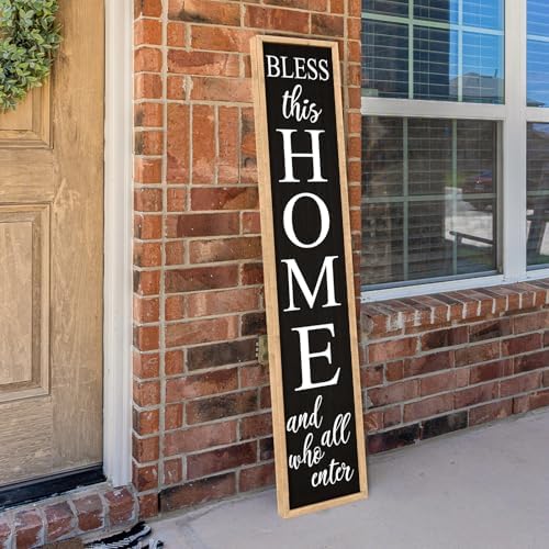 Welcome Sign for Front Door, Wood Black, 45"X9" - Image 3