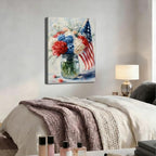 ZERILYN Ship Next Day – Patriotic Canvas Prints for Home, 4th of July Wall Decor, American Flag Pictures, Independence Day Red White Blue Decoration - Image 5
