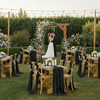 MDS Pack of 10 | Black |14ft Chiffon Table Runner 29x170 Inches Long Romantic Rustic Sheer Gauze Runner for Wedding Bridal Shower Birthday Banquets Engagement Spring Easter Boho Decorations - Image 2