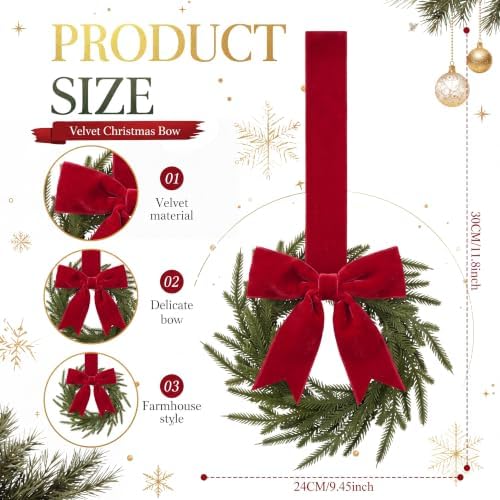 6 Pcs Christmas Red Wreaths Kitchen Cabinet Decorations - Image 2