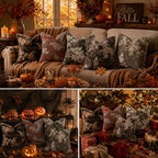 Set of 2 Chenille Throw Pillow Covers 12x20 Inches, Vintage Fall Maple Leaves Farmhouse Decor Cushion Covers Soft Autumn Decor for Sofa Living Room Bedroom Red - Image 6