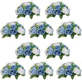 NUPTIO Flower Ball Arrangement Bouquet - 10 Pcs 9.5 inch Diameter Dusty Blue Fake Flowers Roses Balls for Centerpieces Tables - Artificial Rose Arrangements for Wedding Centerpiece Table Decorations by Nuptio