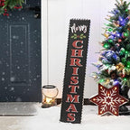 Glitzhome 35"H Rustic Wooden Sign Black Merry Christmas Vertical Porch Sign Farmhouse Standing Christmas Welcome Sign Xmas Hanging Décor Holiday Party Sign Wall Door Decorations by Glitzhome