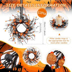 12 PCS Halloween Candle Rings Wreaths Black Orange Cabinets Wreath - Image 3
