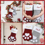 Personalized Dog Christmas Stockings - Custom Embroidered Pet Name & Paw Shape Stocking for Puppy,4 Pack 15.35” Large Knit Monogram Xmas Stockings for Fireplace Holiday Decor Gift - Image 6