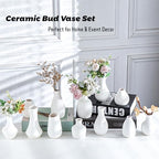 White Bud Vases Set of 12, Small Ceramic Mini Pottery Vases - Image 2