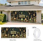 Ramadan Mubarak Garage Door Banner 7x16FT, Islamic Crescent Moon & Lanterns Design, Outdoor Decoration for Ramadan and Eid Celebrations - Image 3
