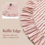 Thenshop 48 Inch Christmas Tree Skirt, Ruffle Quilted Stripe Tree Skirt - Image 3