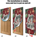Pfrewn Christmas Decorations Door Cover Holly Ball Ornament Joy to The World Front Door Backdrop Banner Winter Holiday Garage Door Sign for Home Indoor Outdoor Party Supplies 36x98 in - Image 2