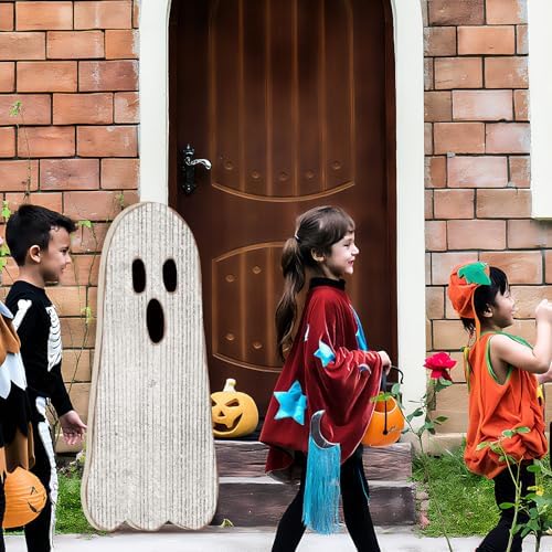 Halloween Front Porch Decor, Wooden Ghost Porch Sign,Spooky Ghost - Image 4