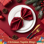 WILLBOND 50 Pcs Gold Napkin Rings Bulk Christmas Round Napkin Ring Holders Metal Buckle for Cloth Holiday Dinners Wedding Adornment Home Decorations Party Supplies - Image 2