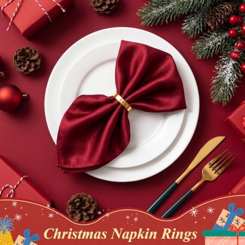 WILLBOND 200 Pcs Gold Napkin Rings Bulk Christmas Round Napkin Ring Holders Metal Buckle for Cloth Holiday Dinners Wedding Adornment Home Decorations Party Supplies - Image 2