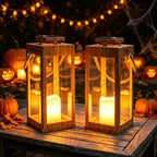 2 Pack 13.2 Inch Metal Large Outdoor Solar Lanterns for Patio Tabletop - Image 2