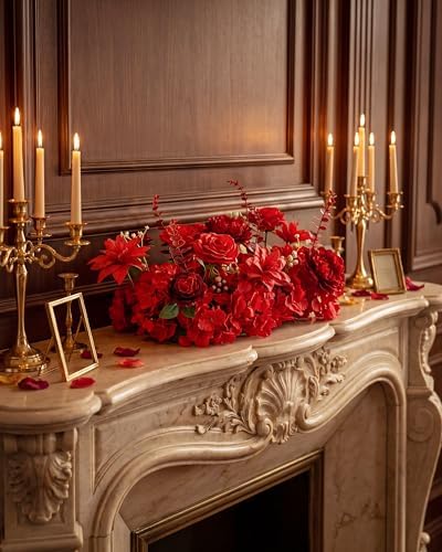 18inch Aisle Flower Garland Centerpieces, Red Rose and Peony - Image 5