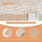 8Pack Vine Burlap Table Runner with LED String Lights 12 x 108 Inches Burlap Lace Table Runner Rustic Wedding Decorations Thanksgiving Home Party - Image 4