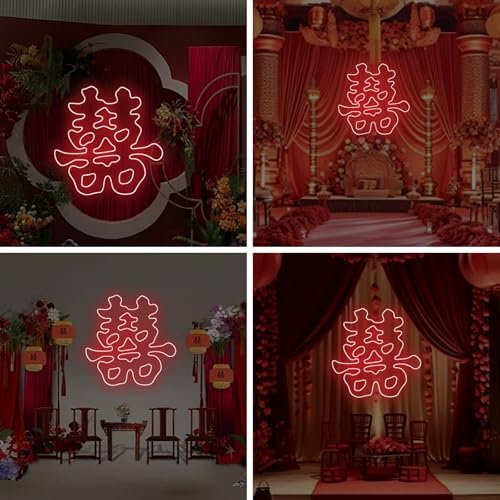 Double Happiness Neon Sign for Chinese Wedding Backdrop Romantic Wall Decor - Image 6
