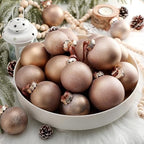 Yunlly 18 Pcs Neutral Christmas Ball Ornaments Brown Xmas Tree Decor - Image 4