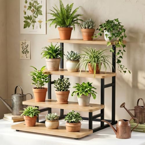 Cupcake Stand for 50 Cupcakes 4 Tiered Tray Stand for Food Cookie Wooden Dessert Display Risers for Party Wedding Buffet Stepped Risers Display Stands for Vendor Farmers Market Display, Oak - Image 7