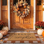 Tinideya 2 Pcs Fall Hello Pumpink Doormat Set for Front Porch Decor - Image 5